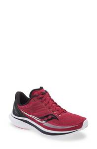 lot 1854 image: Womens Saucony Kinvara 12 Running Shoe, Size 10.5 W - Red - Retail $110