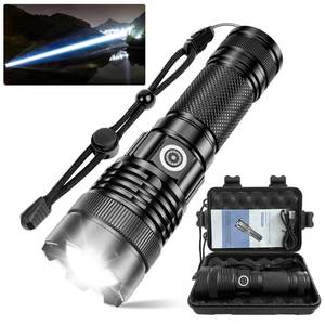 lot 1857 image: Annteneo Flashlight High Lumens, 25000lm Rechargeable Flashlight 1600 Meter Long Beam LED Flashlights(Included Battery), Tactical Spotlight Zoomable Waterproof Flash Light for Home Emergency Camping