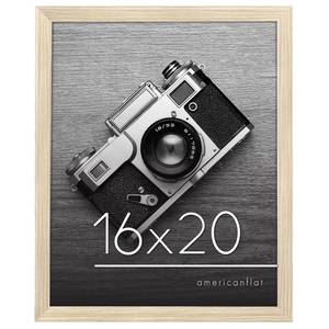 lot 1880 image: Americanflat 16x20 Picture Frame in Natural Oak - Photo Frame with Engineered Wood Frame and Polished Plexiglass Cover - Horizontal and Vertical Formats for Wall with Built-in Hanging Hardware