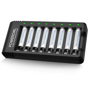 lot 1896 image: POWEROWL Rechargeable AAA Batteries with Charger, Advanced Individual Cell Battery Charger, High Capacity Low Self Discharge Ni-MH Triple A Batteries -Qty8