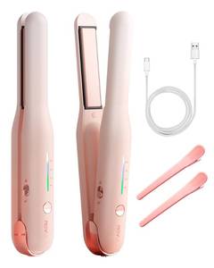 lot 1920 image: NOVUS Cordless Hair Straightener, for Fine Soft HairShort Hair, Portable Ceramic Hair Straightener and Curler 2 in 1, USB Rechargeable Cordless Flat Iron, Mini Size Straightener for Travel
