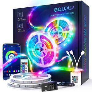 lot 1930 image: GUPUP LED Strip Lights,Rope Lights,Bluetooth APP Control,Color Changing Light Strip,Lights sync with Music,para cuarto,LED Lights for Bedroom...130 foot