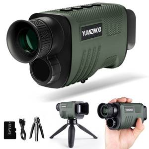 lot 1931 image: Night Vision Monocular Digital Infrared Monocular Telescope for 100% Darkness with 8X Zoom 2000mAh Rechargeable Battery Upgrade Tripod 32 GB SD Card & Card Reader, for Adult Hunting Camping Green