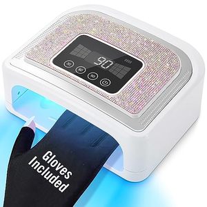lot 60364 image: Aedavey Cordless Nail Lamp, 120W Rechargeable UV Nail Lamp for Gel Nails, LED Nail Lamp with 4 Timer Modes, Gel Nail Light Decorate with Sparkling Nail Rhinestones Diamond