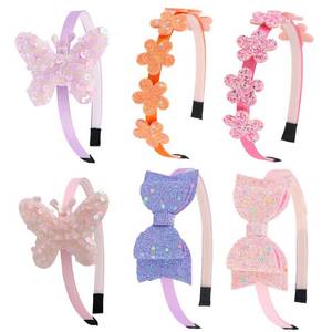 lot 60366 image: Ooosonlu Toddler Headband with bow little girl headbands glitter headband for girls headband for little girl hair accessories sparkly hair bands for kids