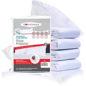 lot 60382 image: Guardmax Pillow Protector with Zipper King Size - (4 Pack) - Waterproof and Bed Bug Proof Pillow Covers - Pillow Cases Protect Against Allergens, Dust Mites, Bed Bugs, and Liquid Spills.(20 X 36)