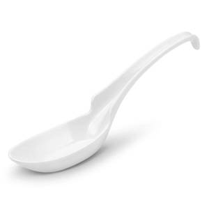 lot 60391 image: Hiware 12-piece Asian Soup Spoons, Rice Spoons, Chinese Won Ton Soup Spoon - Notch and Hook Style, White