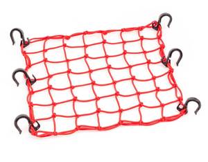 lot 60394 image: Powertye 50151 Red 15inX15in Cargo Net Featuring 6 Adjustable Hooks & Tight 2inx2in Mesh