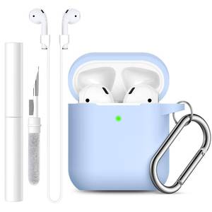 lot 60401 image: Lerobo Airpod Case Cover, with Cleaner Kit and Magnetic Airpod Strap Anti-Lost Cord Sports Lanyard,Soft Slicone Cover Compatible with Apple AirPods 2nd 1st Generation Charging Case,Lilac