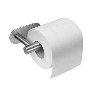 lot 60423 image: Simtive Adhesive Toilet Paper Holder, No Drilling Stainless Steel Toilet Roll Holder, Stick on Wall for Bathroom and RV, Brushed Silver