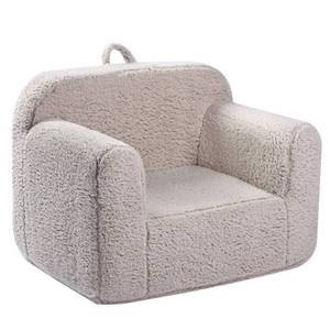 lot 60448 image: MOMCAYWEX Kids Snuggly-Soft Sherpa Chair, Cuddly Toddler Foam Chair for Boys and Girls, Light Grey