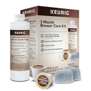 lot 60453 image: Keurig 3-Month Brewer Maintenance Kit Includes Descaling Solution, Water Filter Cartridges & Rinse Pods, Compatible Classic1.0 & 2.0 K-Cup Coffee Makers, 7 Count