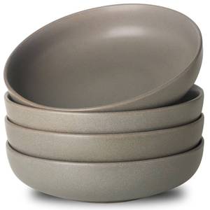 lot 60457 image: Tikooere Pasta Bowls Set of 4. 34 oz Stoneware Salad Bowls, Ceramic Serving Bowls for Kitchen, Deep Pasta Bowls for Pasta, Salad, Soup, Fruit, Microwave Dishwasher Oven Safe, Matte Grey