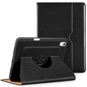 lot 60463 image: DTTO Rotating Case for iPad 10th Generation 10.9 Inch 2022, 360 Degree Rotating Premium Leather Folio Stand Protective Cover with Pencil Holder - Auto WakeSleep and Hand Strap, Navy Blue