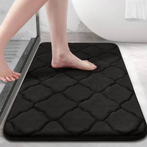 lot 60464 image: OLANLY Memory Foam Bath Mat Rug 30x20, Ultra Soft Non Slip and Absorbent Bathroom Rug, Machine Wash Dry, Comfortable, Thick Bath Rug Carpet for Bathroom Floor, Tub and Shower, Black