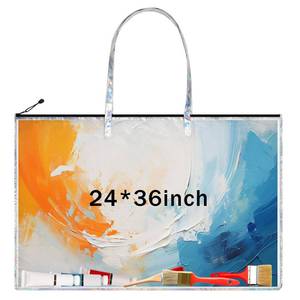lot 60468 image: Wesnoy Art Portfolio Bag with Handle and Zipper, Waterproof Laser Art Portfolio Bag Plastic Art Portfolio Folder for Artworks, Charts, and Teaching Material Multipurpose (24 x 36 Inch)
