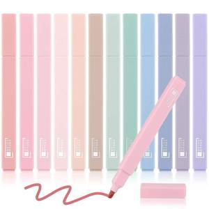 lot 60479 image: 12 Pieces Aesthetic Bible Highlighters and Pens No Bleed with Chisel Tip Pastel Markers Multicolor Kawaii Stationary for Office School Supplies (Elegant Style)