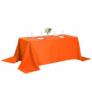 lot 60482 image: Rectangle Tablecloth 90x132 inch Washable Polyester Fabric Table Cloth for Wedding Party Dining Banquet Decoration90x132, Orange