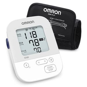lot 60494 image: OMRON Silver Blood Pressure Monitor, Upper Arm Cuff, Digital Bluetooth Blood Pressure Machine, Stores Up to 80 Readings