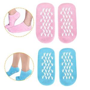 lot 60499 image: Moisturizing Socks, Gel Socks Soft Moisturizing Gel Socks, Gel Spa Socks for Repairing and Softening Dry Cracked Feet Skins, Gel Lining Infused with Essential Oils and Vitamins