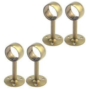lot 60500 image: Coshar 4 PCS 1-14 Inch(32mm) Dia. Heavy Duty Stainless Steel Shower Curtain Closet Curtain Rod Holder Ceiling-Mounted & Wall-Mounted Bracket Closet Pole Flange Sockets Drapery Rods Supports - Gold