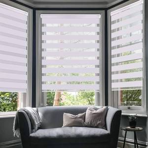 lot 60516 image: LUCKUP Horizontal Window Shade Blind Zebra Dual Roller Blinds Day and Night Blinds CurtainsEasy to Install 37.4 x 59, White