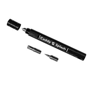 lot 60532 image: Caddy Splash Golf Club Groove Sharpener Tool - 3-in-1 Golf Club Cleaner for Wedge, Iron - Oblique, Straight, Spike Replacement Tips for U & V Grooves - Aluminum-Alloy Shaft, Heat-Treated Steel (Black)