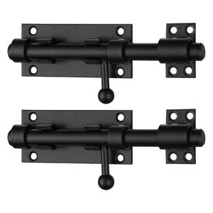 lot 60549 image: JQK Sliding Bolt Gate Latch Black, 6.3 Inch (Thick 2.4mm) Heavy Duty 304 Stainless Steel Barrel Bolt with Padlock Hole, Interior Door Latches 2 Pack, DL300-BK-P2