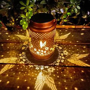 lot 60565 image: DIBIEECN Hummingbird Solar Lantern Lights Outdoor Hanging, Metal Decor Lanterns-Waterproof LED Decorative Light for Garden Patio Yard Lawn Backyard Front Porch as Gifts for Mom Grandma Women