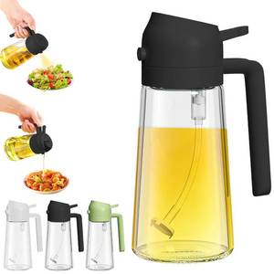 lot 60583 image: MISEDI Oil Sprayer for Cooking,2 in 1 Glass Oil Sprayer & Dispenser,Oil Dispenser Bottle for Kitchen,Salad, Grilling, Roasting, Baking (Black)
