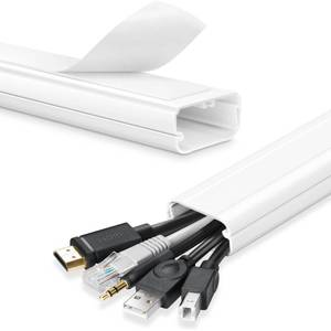 lot 60586 image: TV Cord Hider - 39 Inch Cord Covers for Wall Mounted TV Cable Hider Wall Kit  Wire Hiders for TV on Wall, Wire Covers for Cords, Cord Concealer Hide Cords, 1.5 W0.75 H13inL3, White