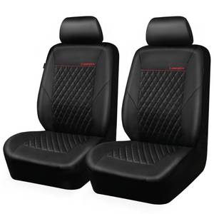 lot 60589 image: CAR PASS� Quilting Leather Seat Cover Two Front Seats Only, Universal Fit Automotive Interior Waterproof Deluxe PU Premium Vinyl Luxury for Cars Sedans Vans and SUVs Airbag Compatible 2 Pieces, Black