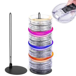 lot 60594 image: XANGNIER Tumbler Lid Organizer,Cup Lid Organizer for Kitchen Cabinets Stacking,Water Bottle Lid Holder for YETIStanleySimple Modern Mug Cup Accessories-Storage for up to 12 Lids