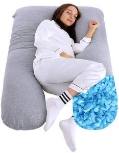 lot 60607 image: EDUJIN Memory Foam Pregnancy Pillows for Sleeping - Cooling Cotton Cover - U-Shape Full Body Maternity Pillow,Body Pillows for Adults,Pregnancy Pillow for Women,Pregnancy Must Haves(Light Gray)