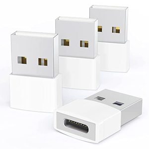 lot 60612 image: Syntech USB to USB C Adapter 4 Pack, Type C Female to USB Male Converter Power Charger Cable Adapter Compatible with MagSafe Apple Watch Series 9SEUltra 2 iPhone 15 Plus Pro Max AirPods Pro, etc