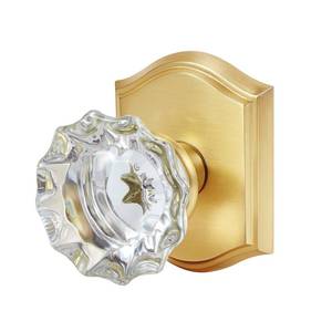lot 60619 image: CLCTK Antique Crystal Door Knobs Interior, Passage Hall and Closet Door Knobs, Satin Brass
