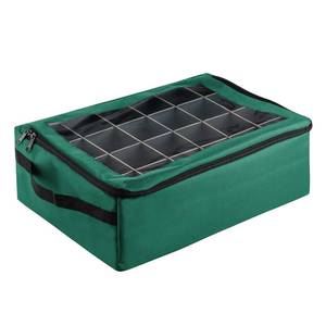 lot 60642 image: Tiny Tim Totes  Premium  48 Christmas Ornament Organizer Storage Box  Green