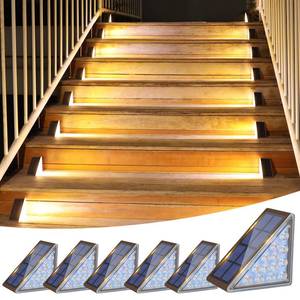 lot 60663 image: VOLISUN Solar Step Lights Outdoor Waterproof, LED Outdoor Stair Lights, Solar Step Light for Outside, Solar Deck Lights Outdoor Decor for Stair,Front Porch and Patio(Brown,6 Pack)