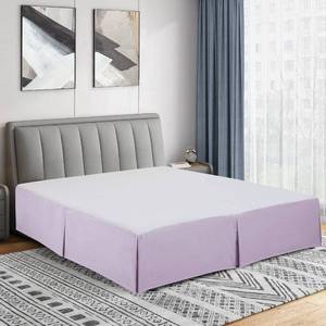lot 60669 image: Cathay Home Double Brushed Microfiber Pleated Easy Fit Bed Skirt, Ultra Soft, Fade and Wrinkle Resistant - Lavender, Full
