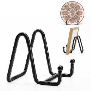lot 60675 image: YCLYC Picture Stands for Display-3 Pack 3 Inch Plate Stands for Display - Black Metal Decorative Plate Stand, Plate Holder Display Stand, Picture Frame Stand, Plate Display Stands for Picture Stand