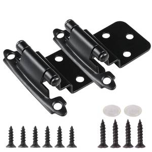lot 60679 image: 30 Pack Black Cahinet Hinges 38 Inset Cabinet Hinges Matte Black Hinges for Cabinets Doors 38 Inch Overlay Semi-Concealed Kitchen Cabinet Door Hinges Soft Close,Self Closing Cabinet Hardware Hinges