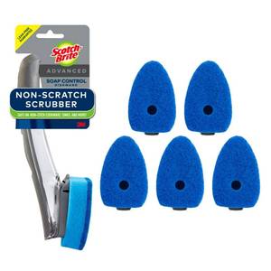 lot 60689 image: Scotch-Brite Non-Scratch Advanced Soap Control Dishwand Kit, Includes 1 Wand & 5 Refill Pads, Control Soap With A Button, Keep Your Hands Out Of Dirty Water