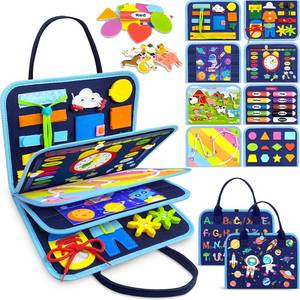 lot 60692 image: Gojmzo Busy Board Montessori Toys for 1 2 3 4 Year Old Boy Birthday Gifts, Busy Book Sensory Toys for Toddlers 1-3, Toddler Boy Toys Age 1-2, 2-4, Learning Educational Toy Travel Activities