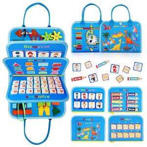 lot 60693 image: Toddler Busy Board for 1 Years Old, Montessori Learning Toys Busy Book for Toddlers 1-3 Educational Activity Basic Dress Motor Skills, Kids Birthday Gift for 2-4 Boy Airplane Car Travel Essentials