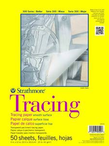 lot 60696 image: Strathmore 300 Series Tracing Paper Pad, Tape Bound, 9x12 inches, 50 Sheets (25lb41g) - Artist Paper for Adults and Students