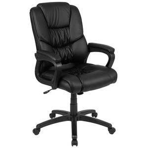 lot 60709 image: Alamont Home - Flash Fundamentals Contemporary LeatherFaux Leather Big & Tall Swivel Office Chair - Black - Retail $323.23
