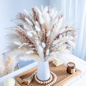 lot 60715 image: 96PCS Natural Dried Pampas Grass Boho Home Decor Bouquet Phragmites Dried Flowers Bouquet for Wedding Floral Arrangements Home Decorations (96PCS)
