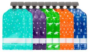 lot 60727 image: Simple Modern Reusable Baby Food Pouches for Toddlers  BPA Free Plastic, Food Safe, Freezer Safe  Refillable for Applesauce Yogurt & Puree Squeeze Pouch  10 pack  5oz  Assorted