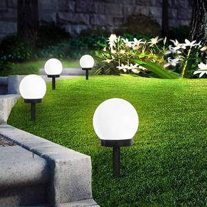 lot 60734 image: Solar Lights Outdoor, 8 Pack LED Solar Globe Powered Garden Light Waterproof for Yard Patio Walkway Landscape In-Ground Spike Pathway, Cold White