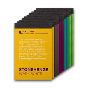 lot 60738 image: Stonehenge 100% Cotton Mini Pad Set, 10 Drawing Mini Pads, 2.5 x 3.75 inches, Medium Weight 250gsm, Assorted colors for Dry Media